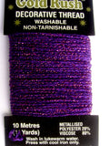 GLITHREAD15 Puprle Decorative Glitter Thread, Washable,10 Metre Card