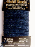 GLITHREAD19 Navy Blue Decorative Glitter Thread, Washable,10 Metre Card