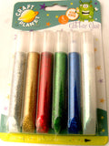 Glitter Glue Selection Pack, Silver, Gold, Red, Green,Royal Blue,White - Ribbonmoon