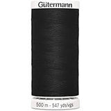 GT 000 500mtr Black Gutermann Polyester 500 Metre Sew All Sewing Thread