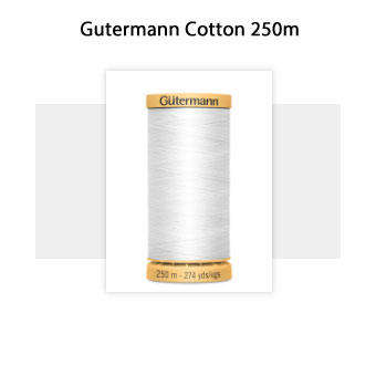 GTC 5709 White 250mtr Spool, Gutermann 100% Cotton Sewing Thread