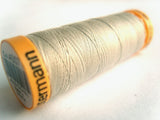 100 Metre Spool, Gutermann 100% Natural Cotton Sewing Thread with a Silky Finish pale grey