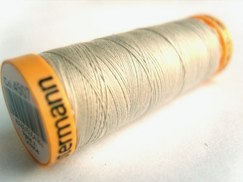 100 Metre Spool, Gutermann 100% Natural Cotton Sewing Thread with a Silky Finish pale grey