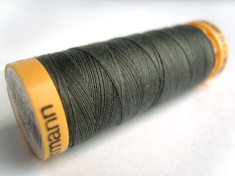 100 Metre Spool, Gutermann 100% Natural Cotton Sewing Thread with a Silky Finish grey