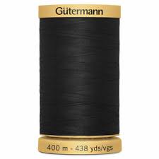 GTC 5201 400mtr Spool Black Gutermann 100% Cotton Sewing Thread