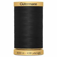 GTC 5201 400mtr Spool Black Gutermann 100% Cotton Sewing Thread