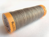 100 Metre Spool, Gutermann 100% Natural Cotton Sewing Thread with a Silky Finish grey