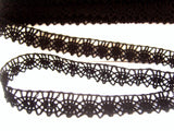 L014 14mm Black 100% Cotton Flat Lace