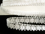 L013 14mm White 100% Cotton Flat Lace