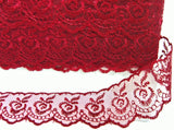 L023 42mm Wine Flat Embroidered Lace