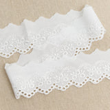 L120 60mm White Flat Broderie Anglaise Lace