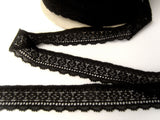 L501 27mm Black Elasticated Flat Lace