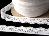L503 21mm White Lightly Elasticated Flat Lace
