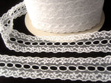 L504 31mm White Flat Eyelet Knitting in Lace