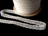 L512 13mm White Lightly Elasticated Flat Lace