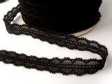 L513 16mm Black Elasticated Flat Lace