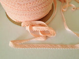 L606 12mm Peach Lightly Elasticated Flat Lace