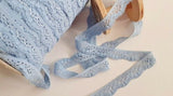 L607 18mm Dusky Blue Lightly Elasticated Flat Lace