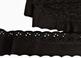 L630 76mm Black Flat Anglaise Lace