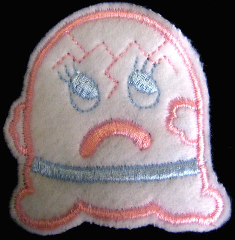 M007 Sad Pac Man Ghost? Sew on Motif - Ribbonmoon