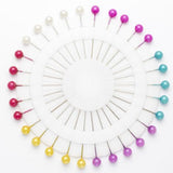 PIN15 46mm Long Pearl Head Pin Wheel. 30 Pieces, 6 Colours.