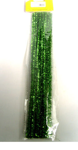 PIPE CLEANERS - GREEN GLITTER CHENILLE - Ribbonmoon
