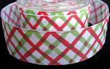 R0116 40mm White, Red, Green and Brown "Joker" Printed Taffeta Ribbon - Ribbonmoon