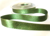 R0125 15mm Hunter Green-Gold Glitter Satin Ribbon by Bersifords