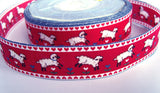 R0130 30mm Red Sheep Design Ribbon,100% Cotton - Ribbonmoon