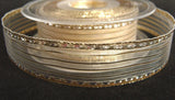 R0133 25mm Metallic Gold and Silver Striped Sheer Ribbon by Berisfords
