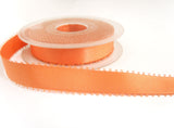 R0227 15mm Apricot Double Face Satin Ribbon with Picot Feather Edges