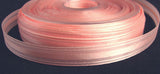 R0228 13mm Peach Melba Single Satin Ribbon with Sheer Stripes by Berisfords - Ribbonmoon