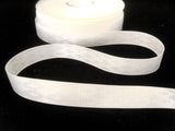 R0281 15mm White Tonal Satin and Matt Woven Jacquard Ribbon