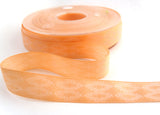 R0282 15mm Peach Tonal Satin and Matt Woven Jacquard Ribbon