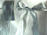 R0387 41mm Metallic Moonlight Blue Translucent Woven Ribbon - Ribbonmoon