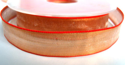 R0395 17mm Copper Lurex Translucent Metallic Woven Ribbon - Ribbonmoon