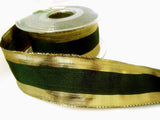 R0396 40mm Green Polyester and Metallic Lurex Ribbon by Berisfords