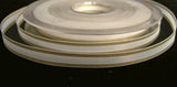 R0429 8mm White Sheer Ribbon with Metallic Gold Borders - Ribbonmoon