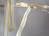 R0429 8mm White Sheer Ribbon with Metallic Gold Borders - Ribbonmoon