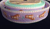 R0468 30mm Lilac Cat Design Ribbon,100% Cotton - Ribbonmoon