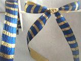 R0469 Metallic Dark Royal Blue and Gold Reversible Ribbon - Ribbonmoon