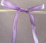 R0478 10mm Lilac and White Polyester Gingham Ribbon - Ribbonmoon