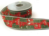 R0531 40mm Christmas Design Ribbon, Wire Edge