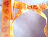 R0620 27mm Orange Translucent Polyester Ribbon with an Apple Design - Ribbonmoon