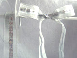 R0645 25mm Silver Mesh Ribbon with a Decorated Centre - Ribbonmoon