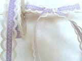 R0712 30mm Cotton Lilac Ribbon over a White Lace - Ribbonmoon