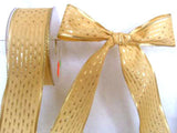 R0716 41mm Cream Ribbon with Metallic Gold Woven Design and Borders - Ribbonmoon