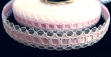 R0754 18mm White Lace over a Pale Rose Pink Acetate Ribbon