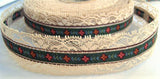 R0756 38mm Cotton Ribbon over a Beige Flat Lace
