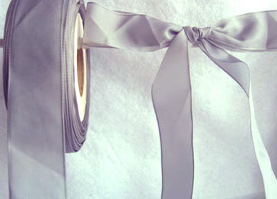 R0904 26mm Mid Grey Taffeta Ribbon - Ribbonmoon